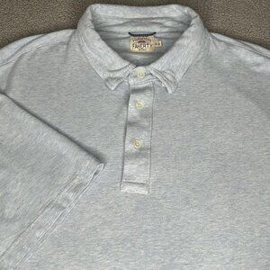 Faherty Brand Polo Shirt Mens XL Movement Blue Heather Pima Modal Stretch Casual
